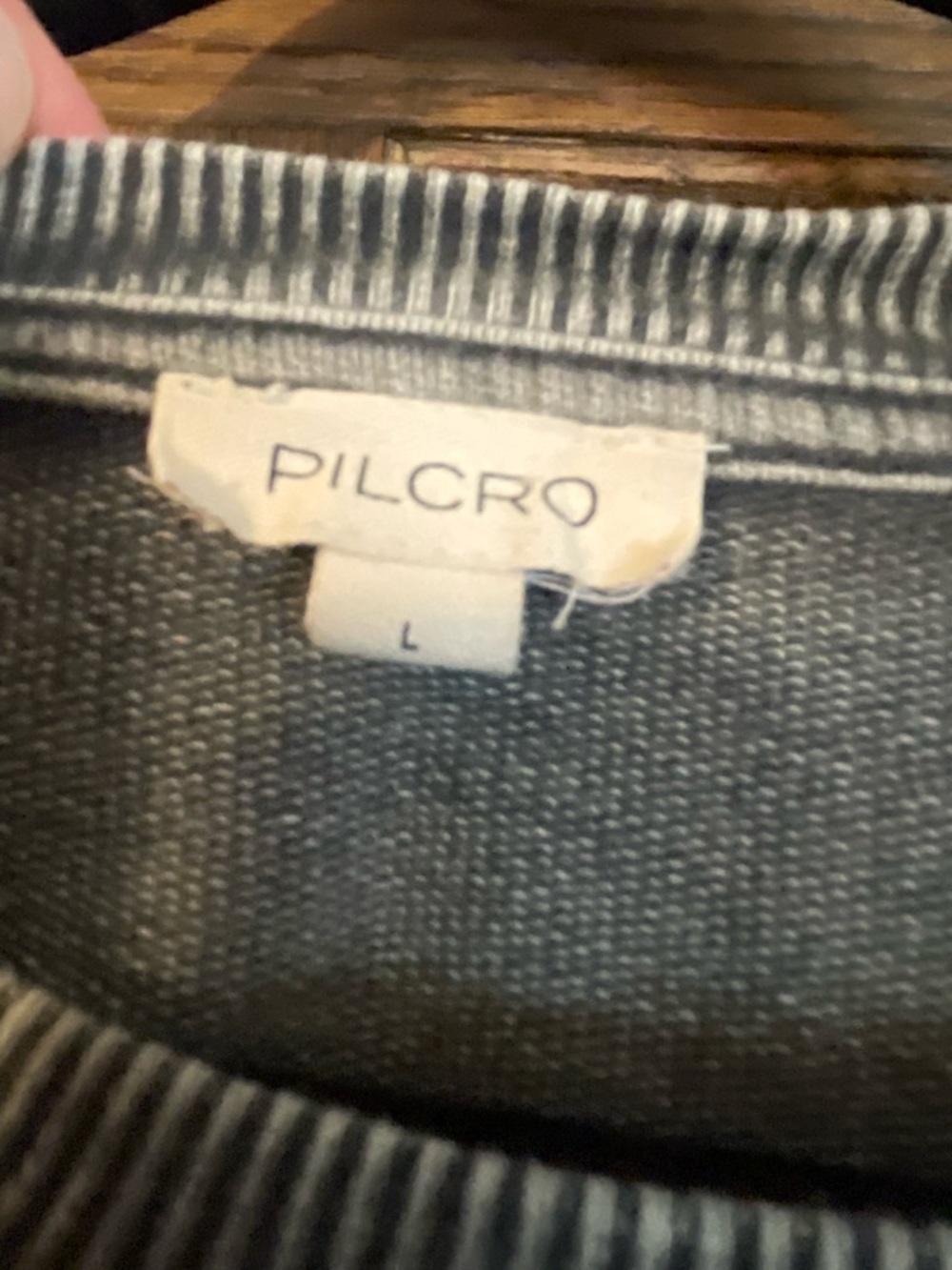 Pilcro Gray Ribbed-Neck Sweatshirt - Picture 4 of 5